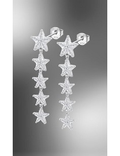 Lotus Silver Pendiente Largo de Estrellas