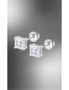 Lotus Silver Pendiente Circonita