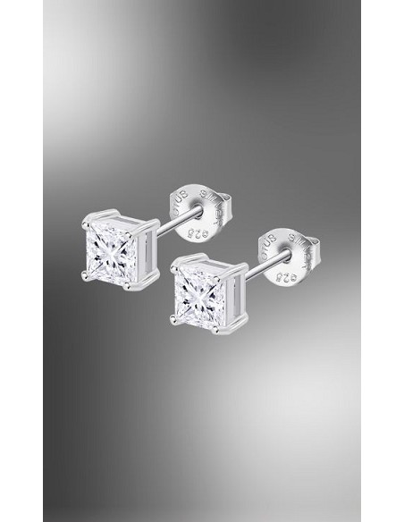 Lotus Silver Pendiente Circonita