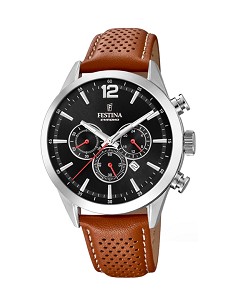 Reloj de Hombre Festina Timeless Chronograph F20542/6 con Esfera Negra