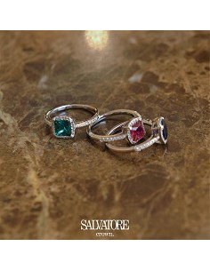 Sortija Plata Rodio Rubi Lab Cuadrado 2