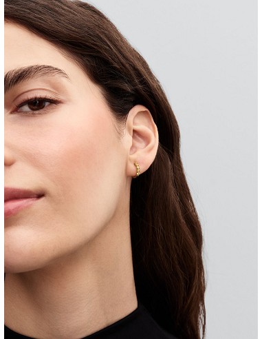 14K Gold-Plated Huggie Earrings With Vibrant Yellow Crystal