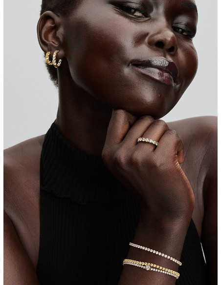 14K Gold-Plated Huggie Earrings With Vibrant Yellow Crystal