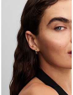 Pendientes de Aro Abiertos En Dos Tonos de Forma Orgánica 2