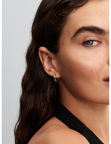 Pendientes de Aro Abiertos En Dos Tonos de Forma Orgánica