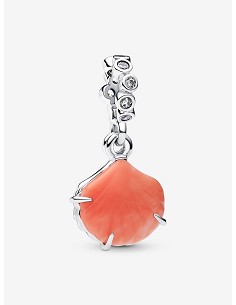 Charm Colgante Doble Concha Color Coral