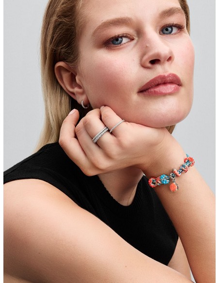 Charm Colgante Doble Concha Color Coral