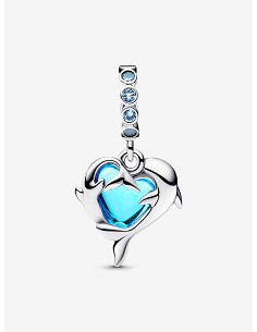 Charm Colgante Delfines de Cristal de Murano Azul 2