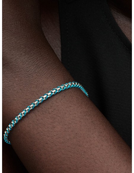 Pulsera Cadena Caja Cordón Azul