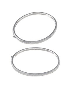 Pulsera Caña Plata Rodio Circonitas Blancas