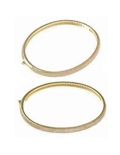 Pulsera Caña Plata Chapada Dorada Circonitas