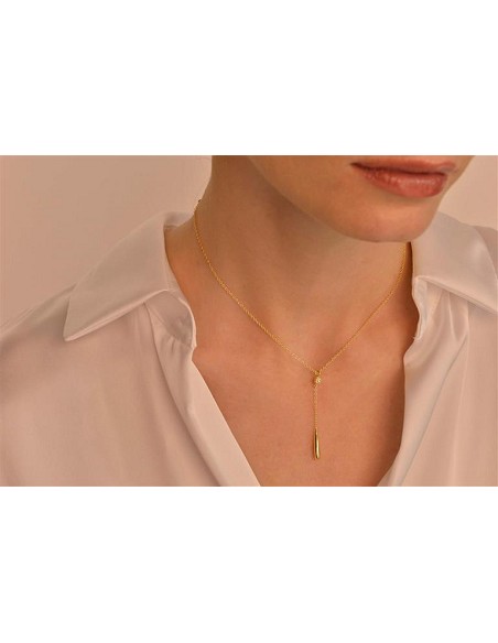 Collar Plata Chapada Dorado Esfera Micro Pave