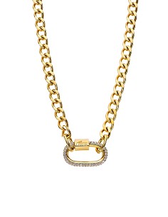 Lotus Style Collar Dorado con Eslabon y Circonitas