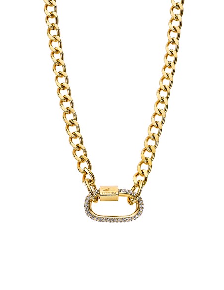 Lotus Style Collar Dorado con Eslabon y Circonitas