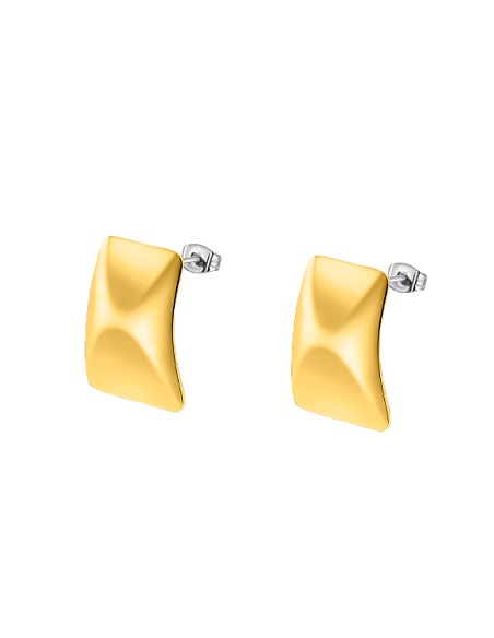 Lotus Style Pendiente Sra Dorados Rectangulares