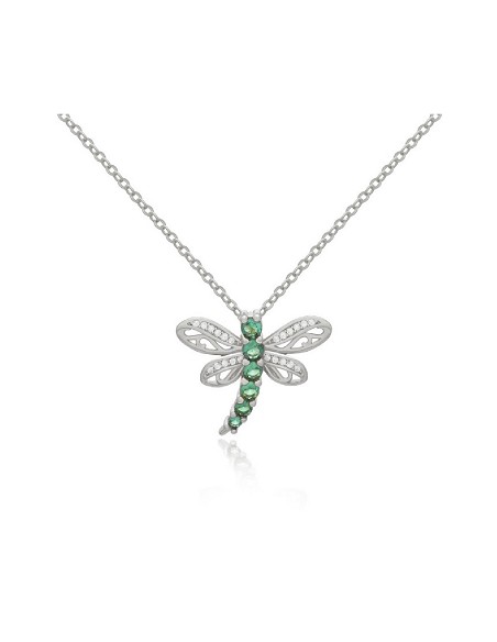 Gargantilla Plata Rodio Circonitas Libélula