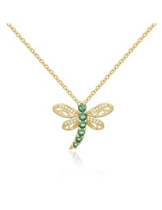 Gargantilla Plata Chapada Circonitas Libélula