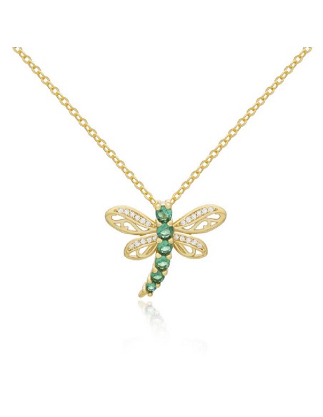 Gargantilla Plata Chapada Circonitas Libélula