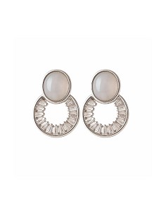 Pendiente Plata Rodio