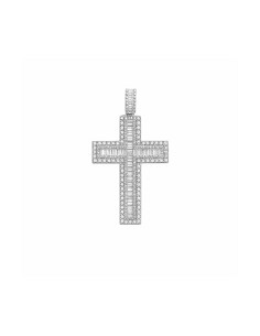 Colgante Plata Rodio Cruz 40 mm