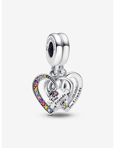 Charm Colgante Divisible Pieza de Puzle Amistad y Corazones