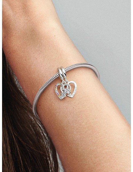 Charm Colgante Divisible Pieza de Puzle Amistad y Corazones