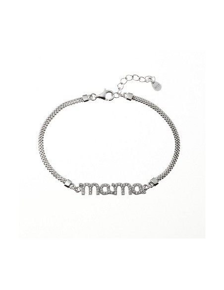 Pulsera Plata con Circonita Mama