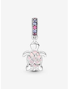 Charm Colgante Tortuga Marina de Cristal de Murano Rosa 2