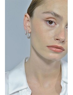 Pendientes Plata Rodio Aro Aval 2