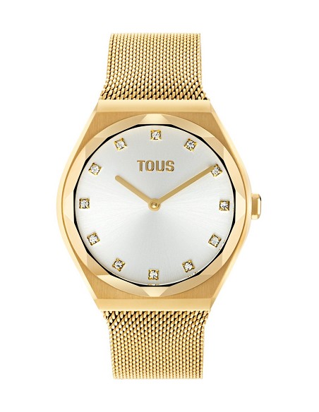 Reloj Analógico con Brazalete de Acero Dorado Karat Round Mesh