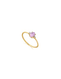 Anillo Oro 18K Amatista y Diamante 0,030ct 2