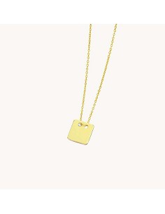 Colgante Psada Oro Chapa Cuadrada