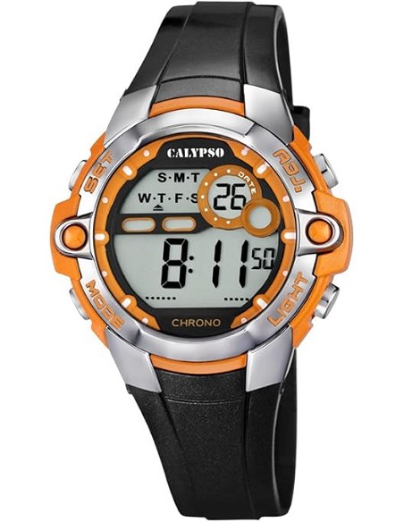 Reloj Calypso K5617/4 negro y naranja