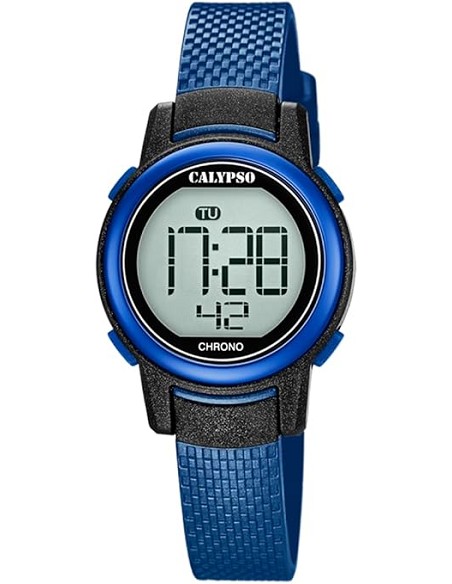 RELOJ CALYPSO DIGITAL CRUSH K5736/6 AZUL CORREA DE CAUCHO, MUJER