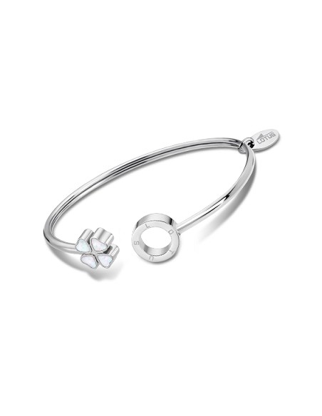 Lotus Style Pulsera Caña Acero Trebol
