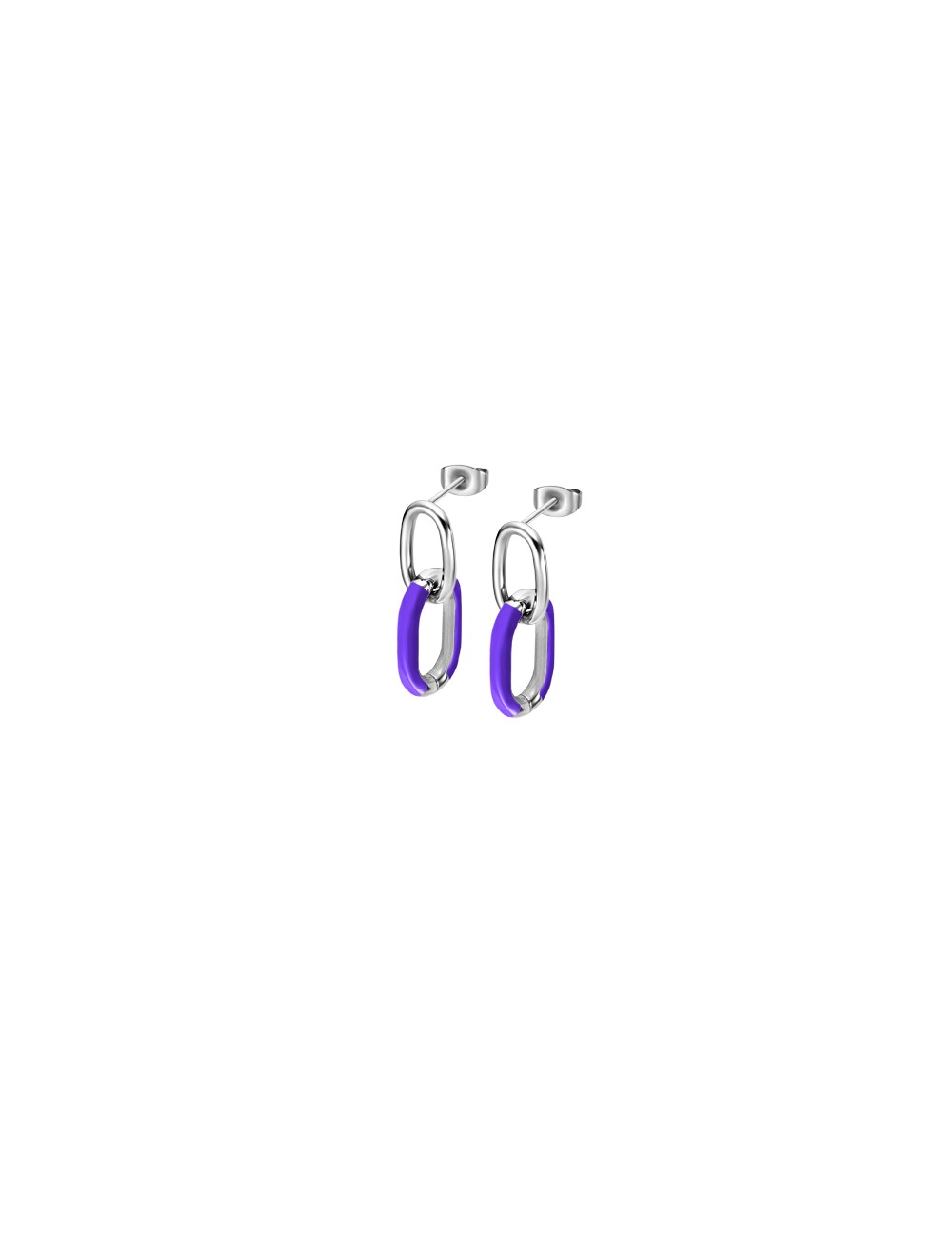 Pendientes Señora Acero Lila