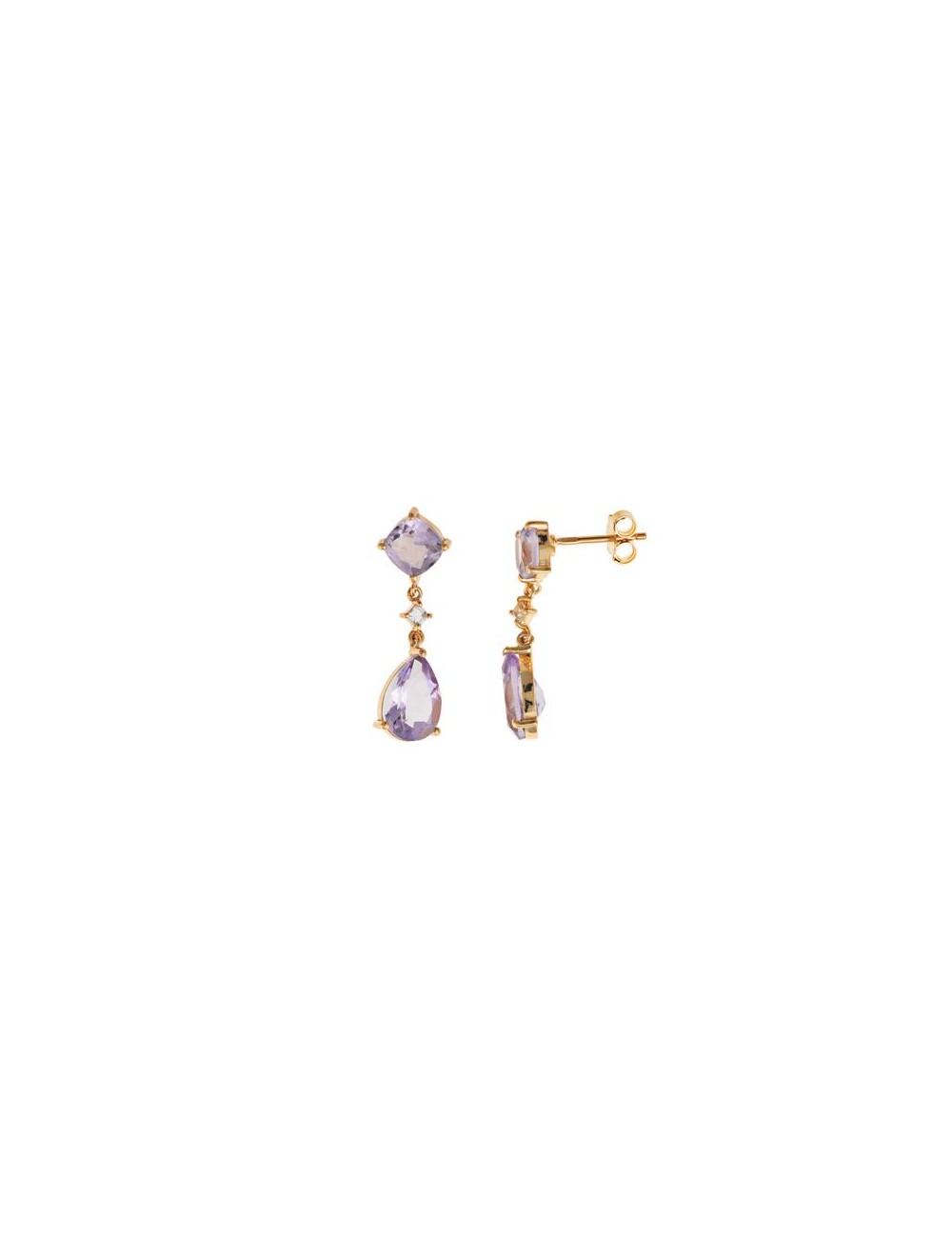 Pendientes Plata Chapado Amatista